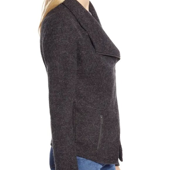 EUC Halogen Knit Moto Jacket, S, Asymmetrical black - Picture 1 of 11